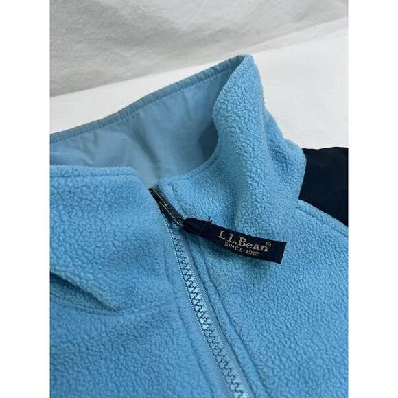 LL Bean Womens Ski‎ Jacket Fleece Reversible Coat Medium Blue Gorpcore Outdoors - Picture 3 of 16